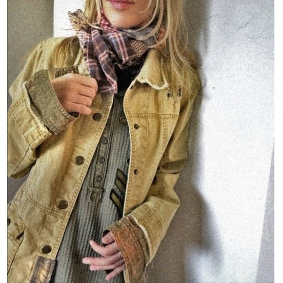 Upcycled Distressed Jacket Sz M - Picture 2 of 7